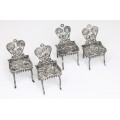set mobilier-miniatural pentru casa papusilor. argint filigranat. Portugalia